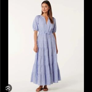 Striped Blue Midi Dress